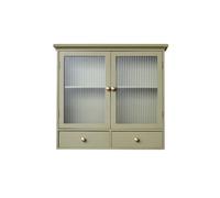 Olive Green Reeded Glass Wall Cabinet With Drawers Melody Maison Green One Size