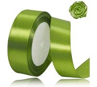 Olive Green Ribbon 20mm for Christmas Party Decorations，23 Meters Olive Green Satin Ribbon for Gift Wrapping, Crafting, Wedding Party, Christmas, Hair Bows, Floral Bouquets, Anniversaries，Baby Showers