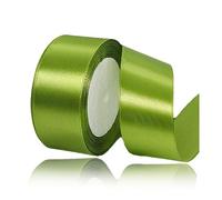 Olive Green Ribbon 40mm, 23 Meters Satin Fabric Ribbons for Gift Wrapping, Crafting, Bows Making, Florist Bouquets, Wreaths, Sewing Projects, Birthday, Baby Shower and Wedding Party Cake Decorations