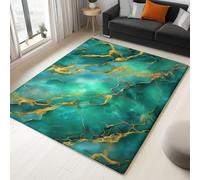 Olive Green Rugs Living Room - Luxury Marble Printed Rugs for Bedroom 60 x 90 cm, Super Soft Abstract Kitchen Rug Non Shedding Short Pile Carpet Easy Care for Hallway Office