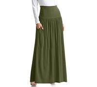 Olive Green Skirts for Women Reg and Plus Size Maxi Skirt High Waisted Skirt Olive Green Maxi Skirt Maternity Maxi Skirt (Size Large US 8-10, Olive Green Ankle-Length)
