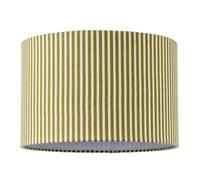 Olive Green Thin Striped Linen Fabric Lamp Shade with Inner White Cotton Lining | 30cm x 20cm | for Traditional Farmhouse Coastal and Modern Interiors by Happy Homewares