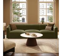 Olive Green Velvet Curved Modular 4 Seater Sofa - Laine