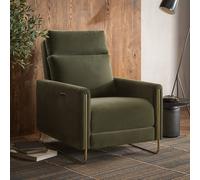 Olive Green Velvet Electric Recliner Chair with USB - Joni