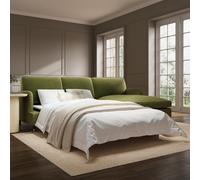 Olive Green Velvet Right Hand 4 Seater Chaise Corner Sofa Bed - Payton