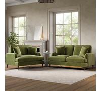 Olive Green Velvet Sofa and Love Seat Set - Payton