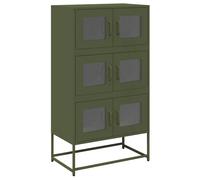 vidaXL Highboard Olive Green 68x39x123 cm Steel