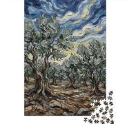 Olive Grove Under A Dramatic Sky 1000 Piece Jigsaw Puzzle, 52x38cm/1000pcs, for Adults, Quiet Home Activity, Weekend Downtime And Puzzle Lovers