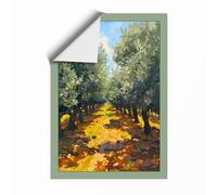 Olive Harvest Path Rustic Unframed Wall Art Print A2 (59.4×42cm), Wall Decor for Living Room, Bedroom, Office & Home, Art Gift