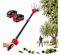 Olive Harvester, Cordless Olive Picker 800W 54.2 cm Comb | 175-270 cm Carbon-Fibre Pole, 16 Speed Levels, Approx. 4 h Runtime for Olive Groves, Orchards, Agricultural Work