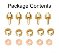 Olive Head Set with Washer and Needle for HOPE Tech3 V4/E4/X2 Brake Hose Insert, Gold, 5 Sets