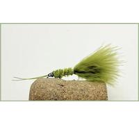 Olive Kick Ass Damsel Trout Flies, size 10, choose the amount required, (3)