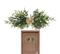 Olive Leaves Wreath for the Front Door, Artificial Olive Wreath for Front Door, Spring Olive Wreath, Olive Leaves for Indoor and Outdoor Use, All Season Green Wreath, Window Wall Decoration, 60 cm