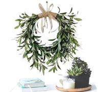Olive Leaves Wreaths for Front Door | Olive Branch Farmhouse Greenery Wreaths Home Decor | All Season Fake Plants Wall Pendant, Spring Leaves Swag for Valentine's Day, Christmas