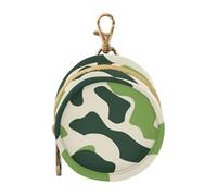 Olive Moss Green Print Baby Boy Pacifier Storage Case with Zipper and Clip Key Chain Wallet, Baby Items Storage Container