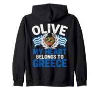 Olive My Heart Belongs To Greece Greek Pride Zip Hoodie