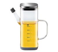 Olive Oil Bottle Dispenser - 550ml Glass Stainless Steel | Modern Silicone - Reusable Leakproof Cruet Ideal for Oil, Essıg, Soy Sauce, Salads, BBQ, Bars, Restaurant