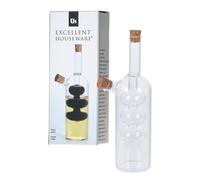 Olive Oil Bottle Pourer Glass Vinegar Drizzler Dispenser Cork Lid 2in1