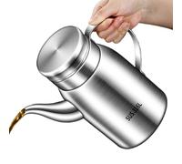 Olive Oil Can Dispenser, No Drip Leakproof, Large Stainless Steel Bottle with Built-In Filter, Compact Kitchen with Compact Design, Heat Resistant Metal Grid, Home Catering Restaurant Use