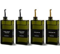 Olive Oil Dispenser Bottle for Kitchen 16.9oz, UV-Blocking Oil and Vinegar Dispenser Set, Leakproof Oil Container for Home, Restaurant (Green, Set of 4)