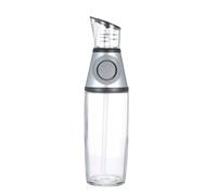 Olive Oil Dispenser Vinegar Glass Bottle Portion Control Pumping System Squeeze Dressing Cruet Drizzler Pouring for Cooking with Measuring Cup 500ml / 17oz