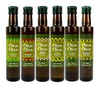 Olive Oil Extra Virgin by OliveOlive - 1st Cold Pressed from Cyprus - Hand Picked Olives - Food Gift - Infused Olive Oil Mixed Case 6 x 250ml Basil, Chilli, Garlic, Lemon, Oregano, Rosemary.