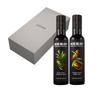 Olive Oil Gift Set - Box of 2 - Sommelier Tasting - 250ml Each - Cold Pressed Extra Virgin Olive Oils - Greece, Italy, Spain, or Lebanon - Perfect for Gifting & Tasting - Sommelier's Selection