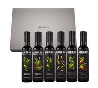 Olive Oil Gift Set - Box of 6 - Sommelier Tasting - 250ml Each - Cold Pressed Extra Virgin Olive Oils - Greece, Italy, Spain, or Lebanon - Perfect for Gifting & Tasting - Sommelier's Selection