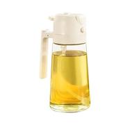 Olive oil spray bottle, 470 ml premium Food-grade 2 in 1 glass oil dispenser and spray - Suitable for daily cooking, air fryer, barbeque and frying (Cream white)