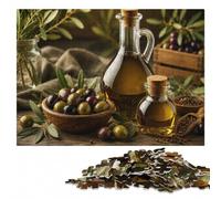 Olive Oil Still Life Wooden Jigsaw Puzzle, Adults, 300 Pieces | Section-by-section building - a practical indoor pastime during indoor leisure.