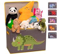 OLIVE&OSCAR 80L Large Toy Box | Toy Storage | Kids Toy Box Storage with Lid & Handles | Suitable for All Children, Boys, Girls, Toddlers | Green Dinosaur | L60cmW33cmH40cm