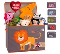 OLIVE&OSCAR 80L Large Toy Box | Toy Storage | Kids Toy Box Storage with Lid & Handles | Suitable for All Children, Boys, Girls,Toddlers & Baby | Lion | L60cmW33cmH40cm