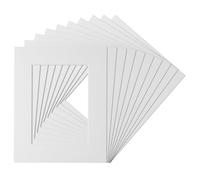 Olive Portraits Pack of 10 White Picture Photo Mounts 8" x 6" for 6" x 4" Photos - Bevel Cut Cardboard, Photo Protection for Photography Enthusiasts, Elegant Display, Standard Frame Fit