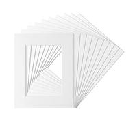 Olive Portraits - Pack of 10 White Picture Photo Mounts / Photo Frames Bevel Cut Various Sizes (8" x 6" to Fit 6" x 4")