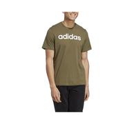 adidas Men's Essentials Single Jersey Linear Embroidered Logo Tee, Medium Grey Heather, S