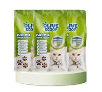 OLIVE SCOOP 100% Natural Dust-Free Clumping Cat Litter - Natural Olive Pits, Unscented, Biodegradable, Low Tracking, Odor Control, Safe for Kittens & Multi-Cat Homes - 24L (8Lx3Pack)