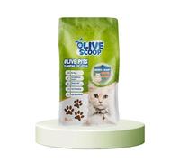 OLIVE SCOOP Olive Pits Clumping Cat Litter, 100% Dust-Free, (6kg/8L), 100% Biodegradable, Natural, Eco-Friendly, Unscented, Non-Tracking, Non-Toxic, Hypoallergenic, Odour Control, Kittens & Adult Cat