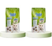 OLIVE SCOOP Olive Pits Clumping Cat Litter, (6kg/8L)- 100% Dust-Free, Natural, Biodegradable, Eco-Friendly, Unscented, Hypoallergenic, Odour Control, Safe for Kittens & Adult Cats (Pack of 2)