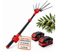 Olive Shaker, Electric Olive Harvester Dual 21V 4Ah Power Packs | Carbon-Fibre Pole, 16 Speed Levels, Approx. 5 m Reach, LED Display for Olive Groves, Walnut Orchards, Coffee Farms