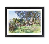 Olive Trees By John Singer Sargent Classic Painting Framed Print | A3 Black Framed Wall Art | Ready to Hang | Classic Floral Picture | Living Room Bedroom Lounge Office