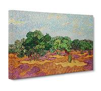 Olive Trees By Vincent Van Gogh Canvas Print | Gallery Wrapped 30mm Frame Wall Art | 30x20 inches | Ready to Hang | Impressionist Landscape Picture | Living Room Bedroom Lounge Office