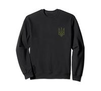 Olive Ukrainian Trident Symbol on the heart - Ukraine Tryzub Sweatshirt