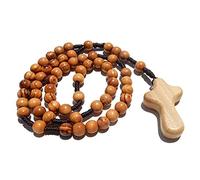 Olive Wood Catholic Rope Rosary with Comfort Cross - Premium Quality Genuine HJW Product - Exclusively Designed Christian Prayer Beads for a Meaningful Spiritual Experience, Wood, No Gemstone