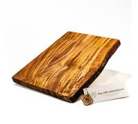Olive Wood Chopping Board Rustic with Bark - 15.75"x11.81"