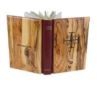 Olive Wood covered Millennium Bible with 'Jerusalem Stones' ~ Red-letter King James Version of the Old and the New Testament (Large - 8 x 5.5 Inches)