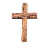 Olive Wood Gifts Shop Hand Made Olive Wood Cross (Plain 4.7 Inch) - Wall Hanging, from the Holy Land Where Jesus Was Born, Crucified and Rose on the 3rd Day