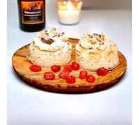 Olive Wood Handcrafted Round Wooden Plate Set - Premium Natural Serving Plates - Available in 10, 15, 20, 25 cm or Set of 3 - Perfect for Snacks Appetizers Charcuterie (10 cm)