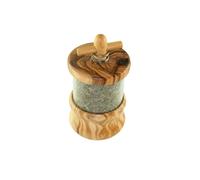 Olive Wood Herb Grinder Spice Mill & Pourer Natural Unfinished