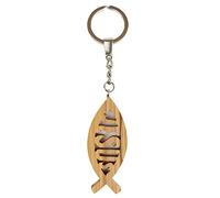 Olive Wood Keychain, Catholic & Christian Religious Gift for Men & Women - - 2.5"