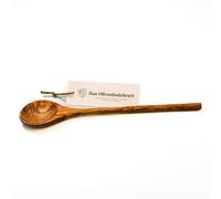 Olive wood long wooden spoon, round head and round handle, wooden spoon (35 cm)